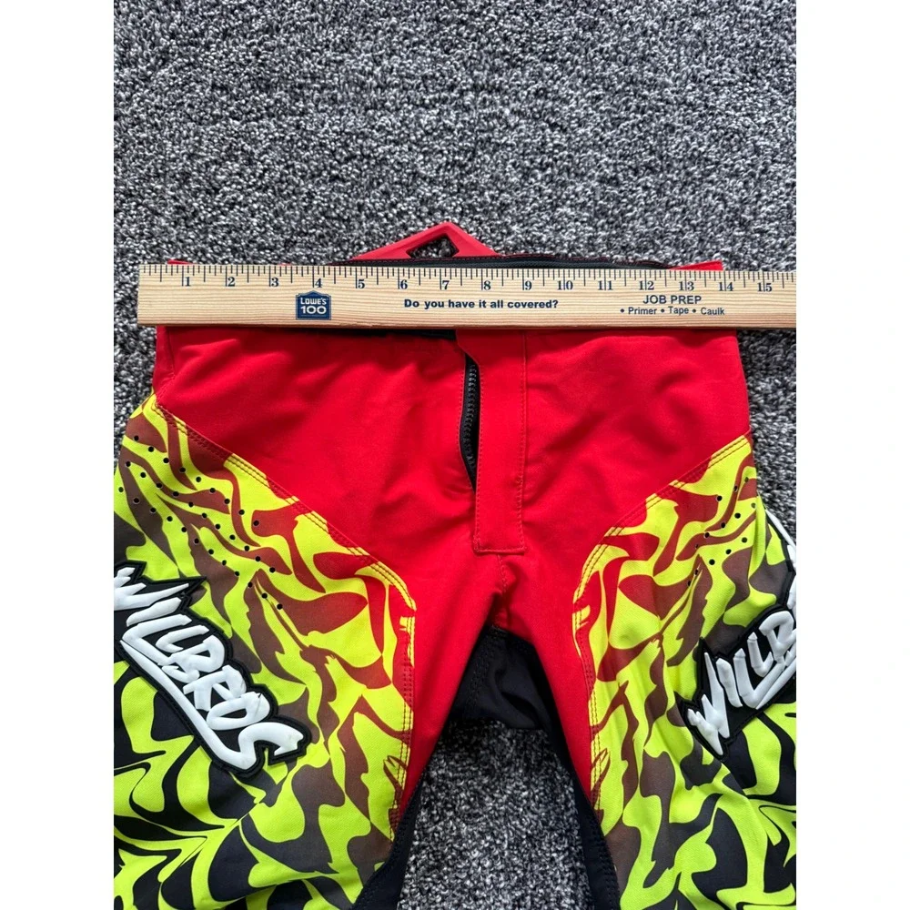 Willbros Youth Motocross Racing Pants Red Neon Yellow Black Size Y28 MX BMX